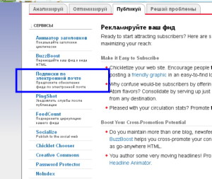FeedBurner_7 Настройка фида 7