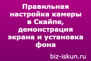 камера в Скайпе 